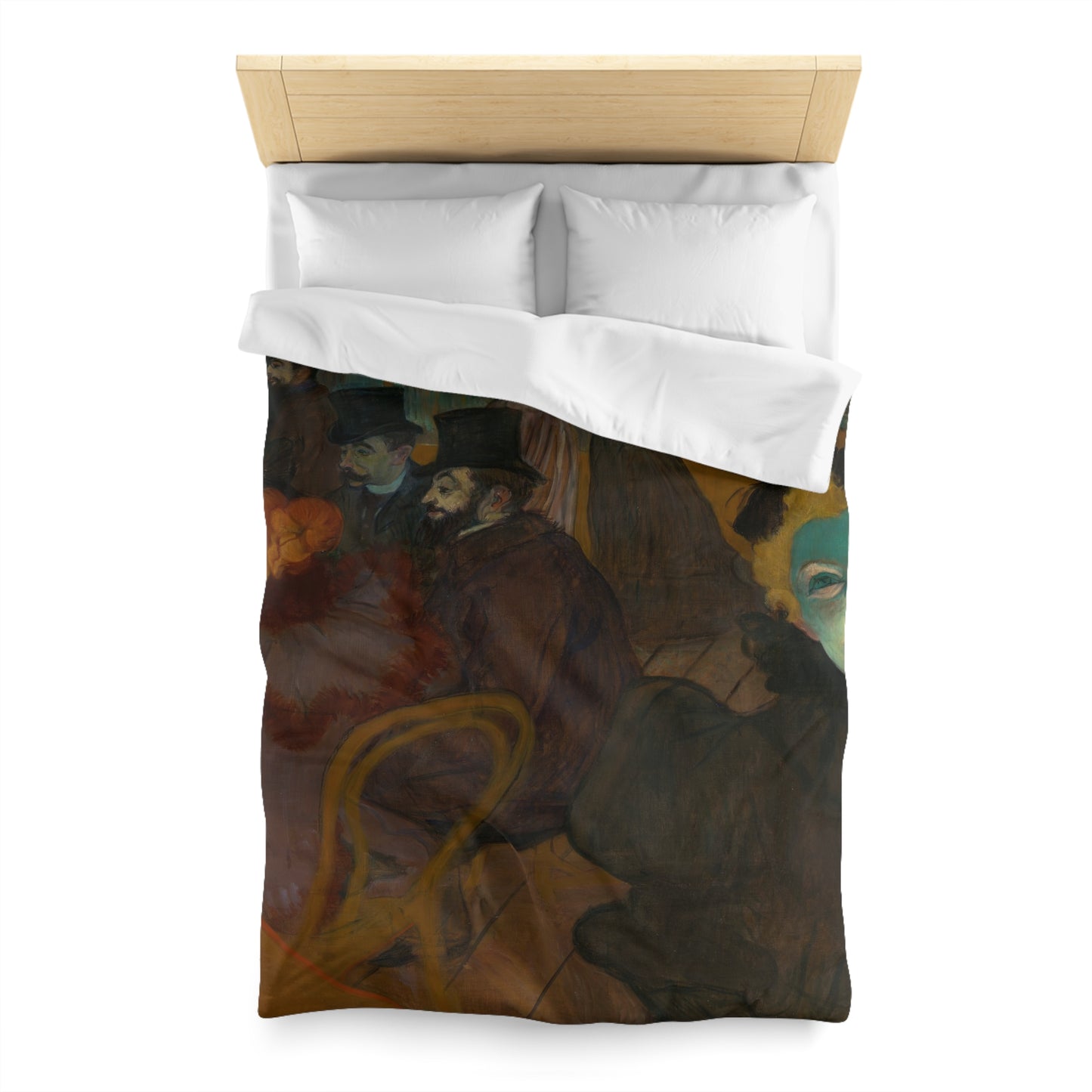 Toulouse-Lautrec, Henri - At the Moulin Rouge (1892) - Microfiber Duvet Cover