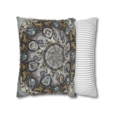 Memento Mori Mandala - Suede Square Pillowcase