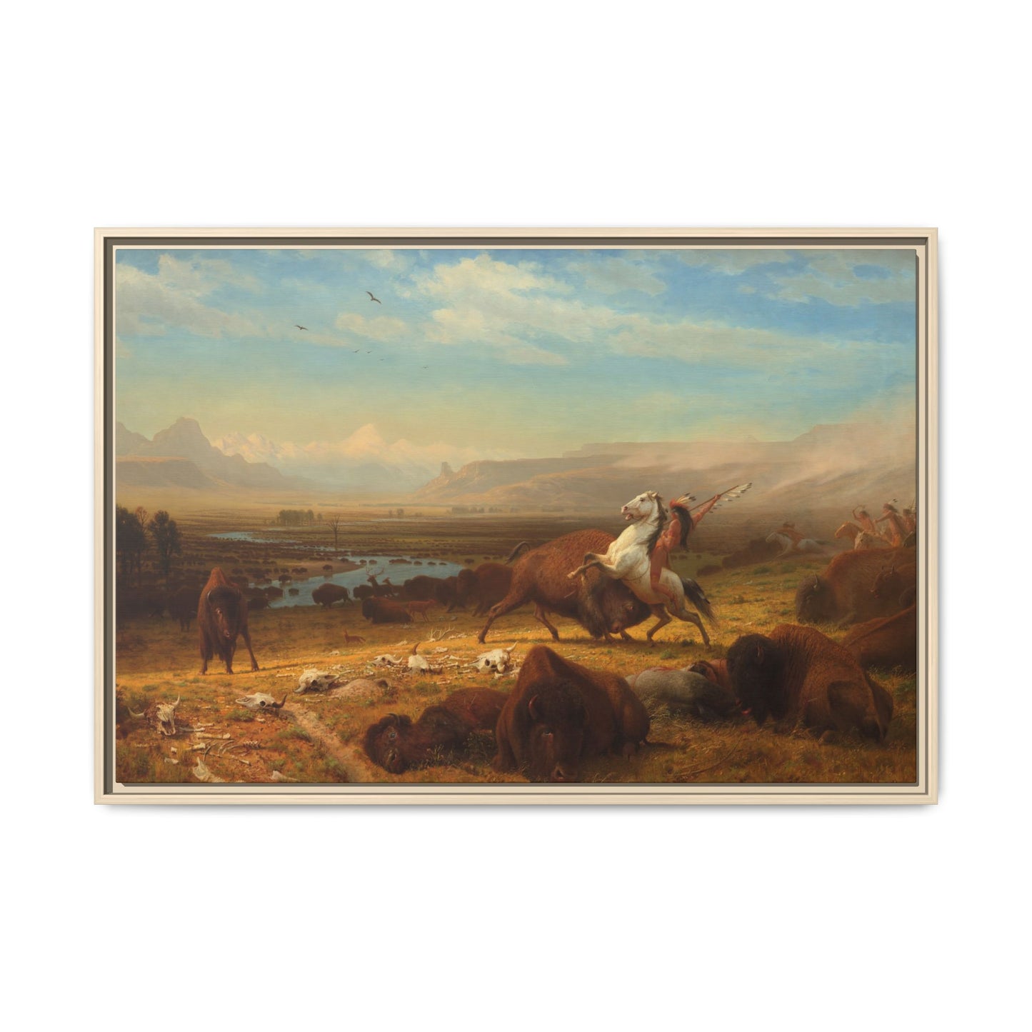 Bierstadt, Albert - The Last of the Buffalo  (1888) - Matte Canvas, Framed