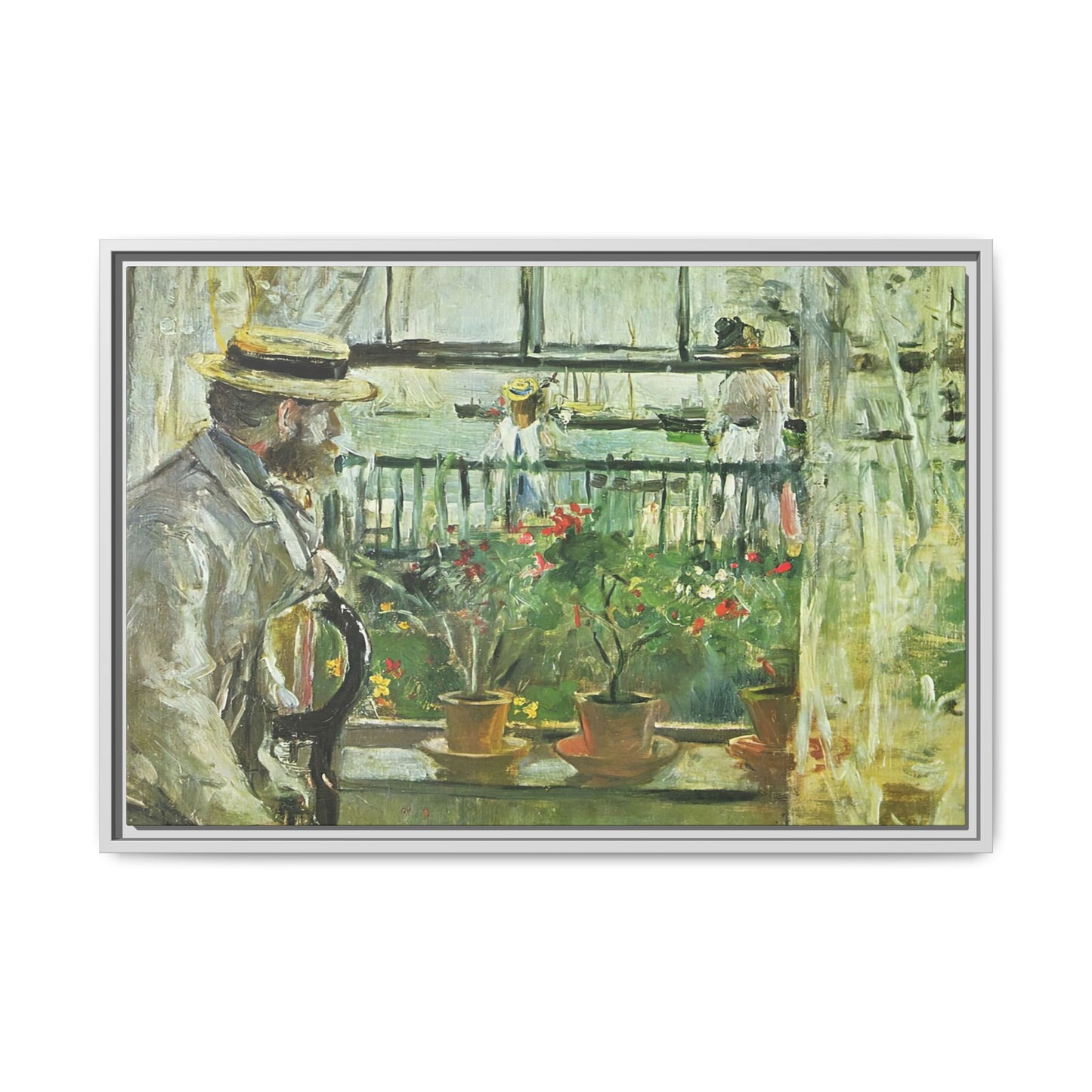 Morisot, Berthe - Eugene Manet on the Isle of Wight (1875) - Matte Canvas, Framed