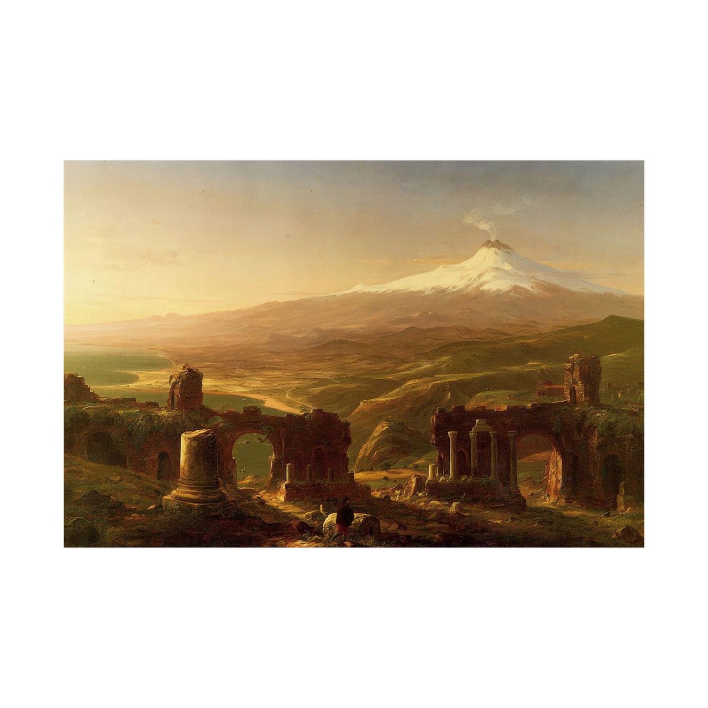 Cole. Thomas - Mount Etna from Taormina (1843) - Satin Posters