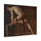 Courbet, Gustave - Study of a Nude Man (1840) - Canvas Block, unframed