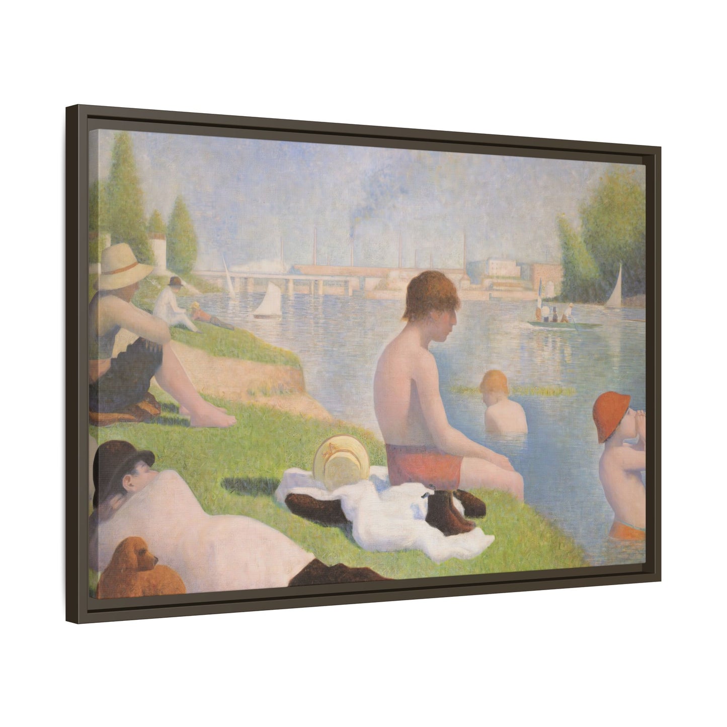 Seurat, Georges - Bathers at Asnières (1884) - Matte Canvas, Framed