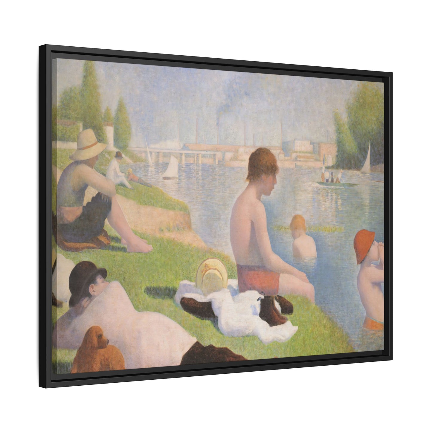 Seurat, Georges - Bathers at Asnières (1884) - Matte Canvas, Framed