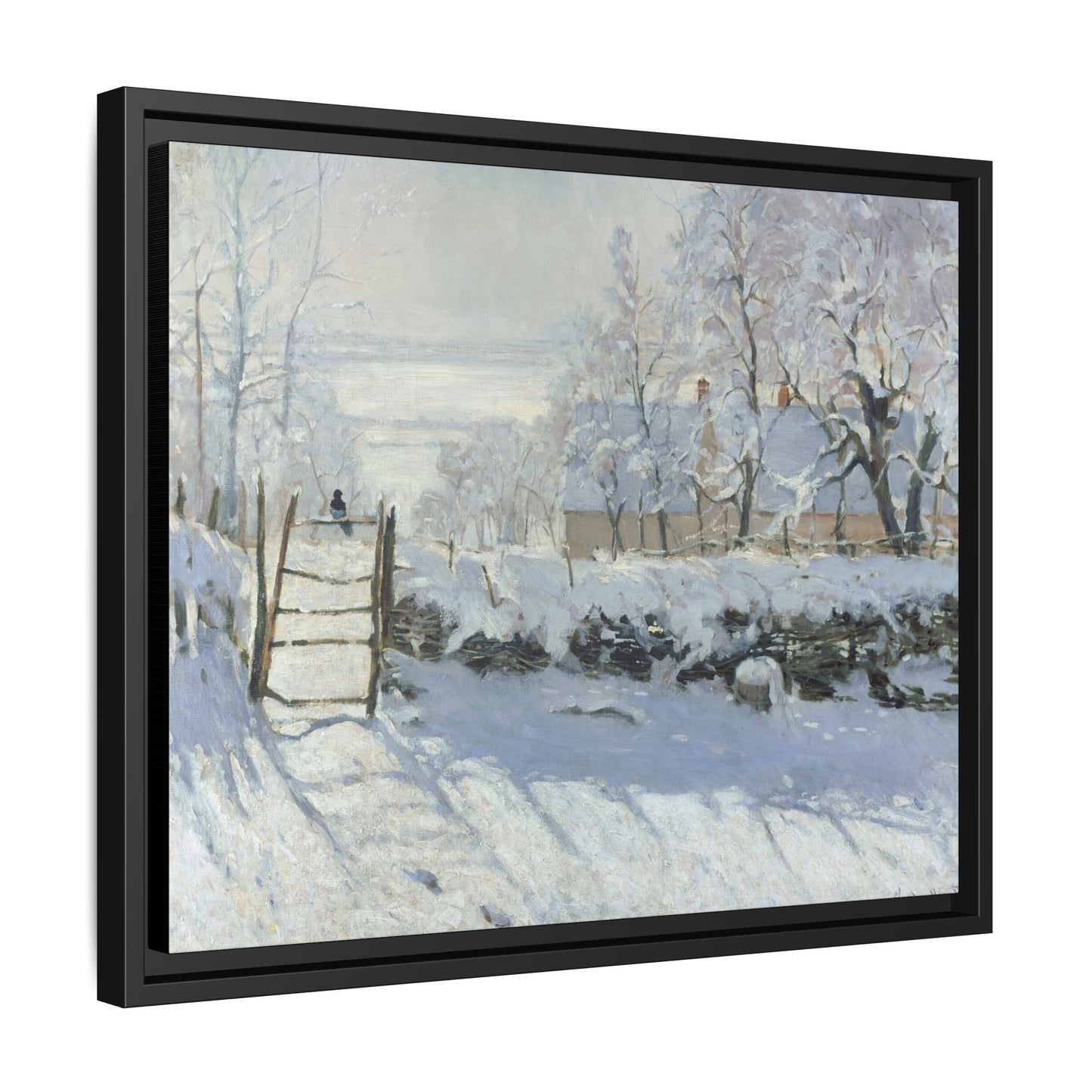 Monet, Claude - The Magpie (1868) - Matte Canvas, Framed