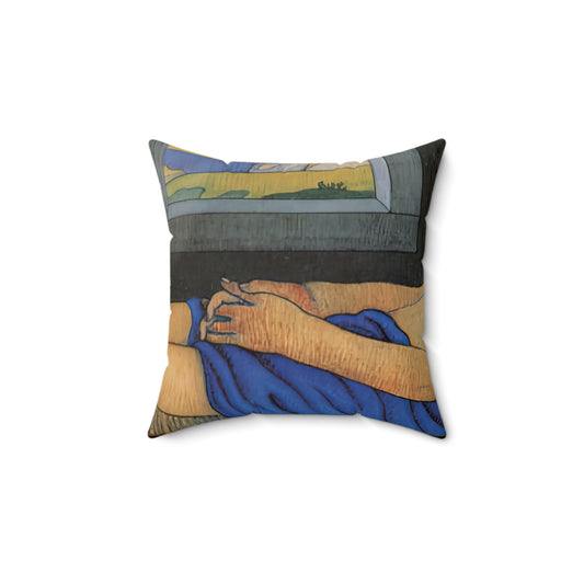 Filiger, Charles - The Recumbent Christ (1895) - Suede Square Pillow