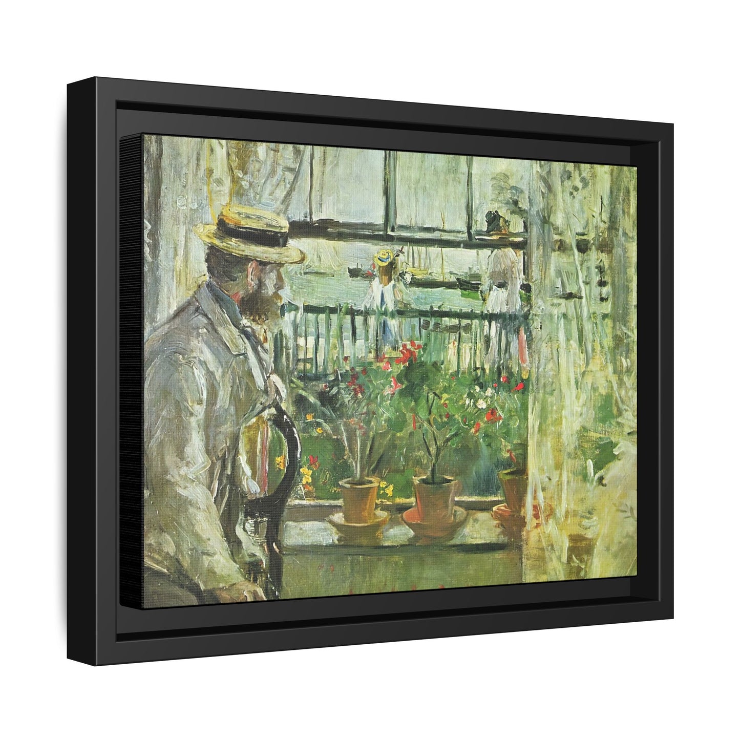 Morisot, Berthe - Eugene Manet on the Isle of Wight (1875) - Matte Canvas, Framed
