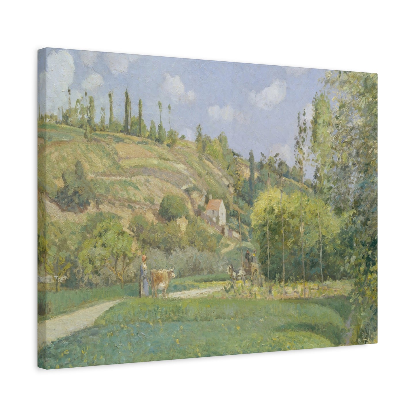 Pissarro, Camille - A Cowherd at Valhermeil, Auvers-sur-Oise (1874) - Canvas Block, unframed