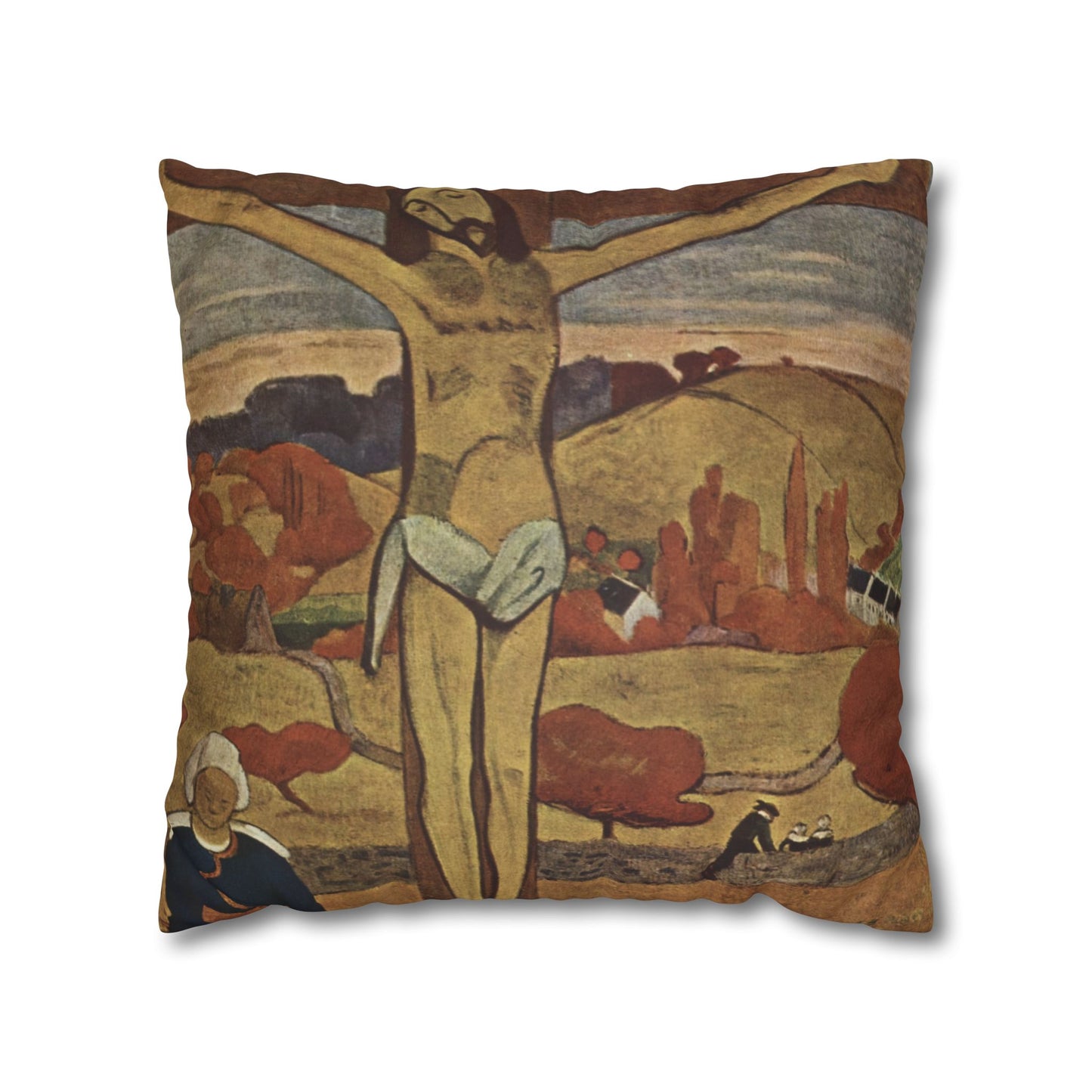 Gauguin, Paul - The Yellow Christ (1889) - Suede Square Pillowcase