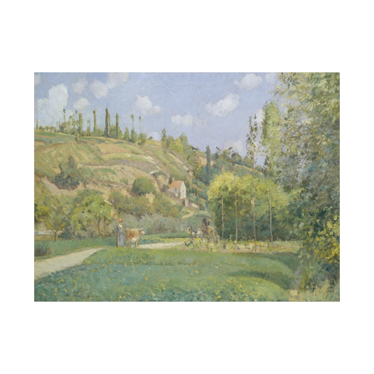 Pissarro, Camille - A Cowherd at Valhermeil, Auvers-sur-Oise (1874) - Canvas Block, unframed
