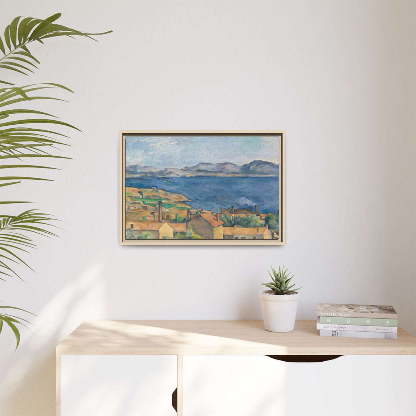Cézanne, Paul - The Bay of Marseille, Seen from L'Estaque (1885) - Matte Canvas, Framed
