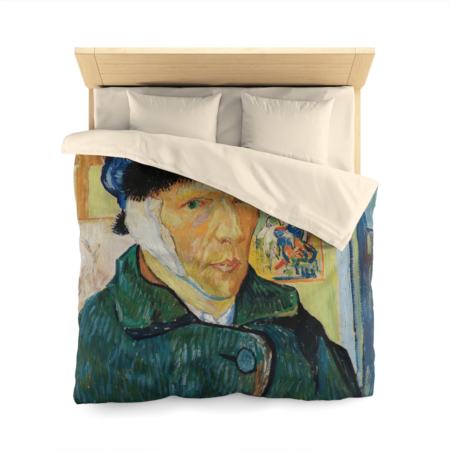 Van Gogh, Vincent - Self Portrait with Bandaged Ear (1889) - Microfiber Duvet Cover