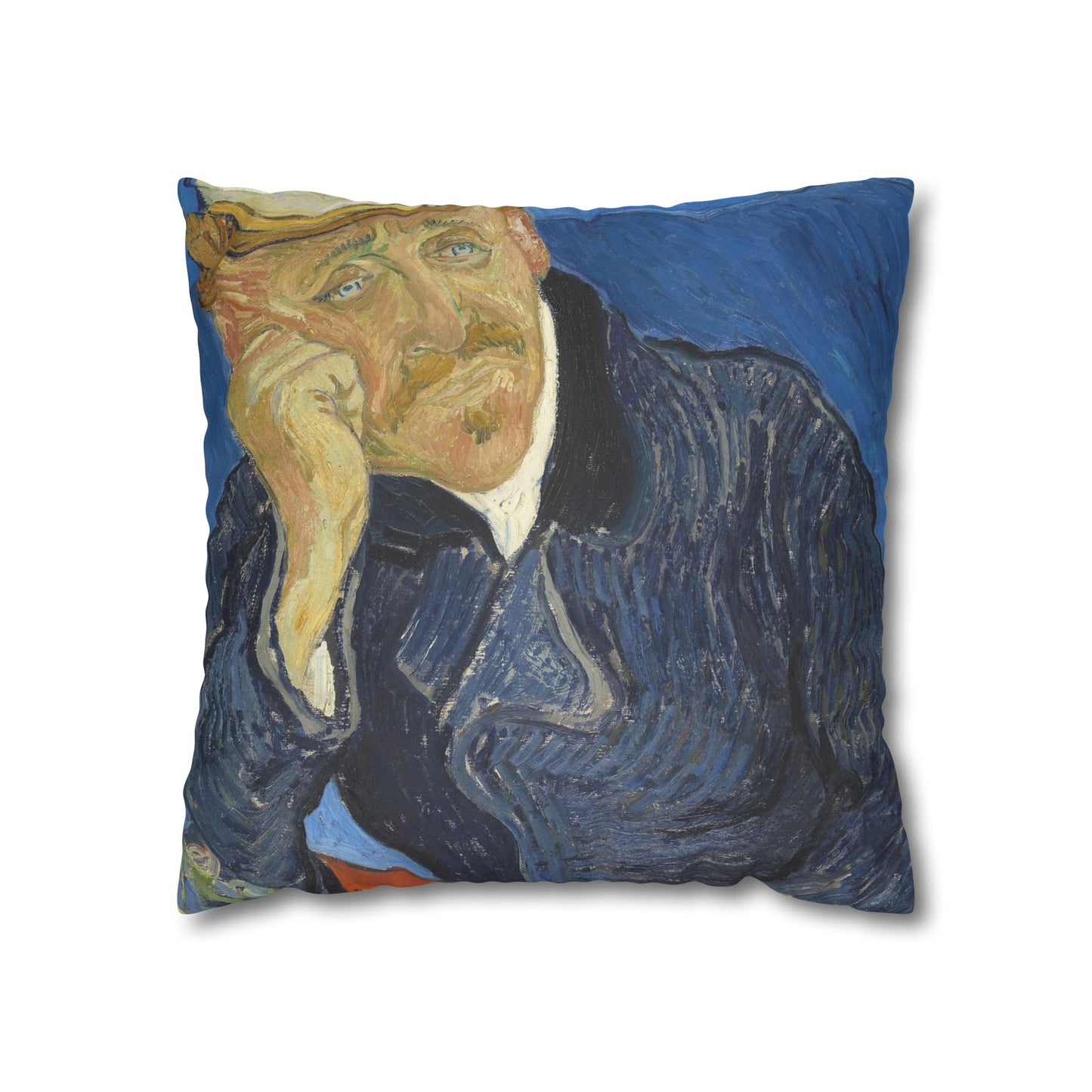 Van Gogh, Vincent - Portrait of Dr. Paul Gachet (1890) - Suede Square Pillowcase