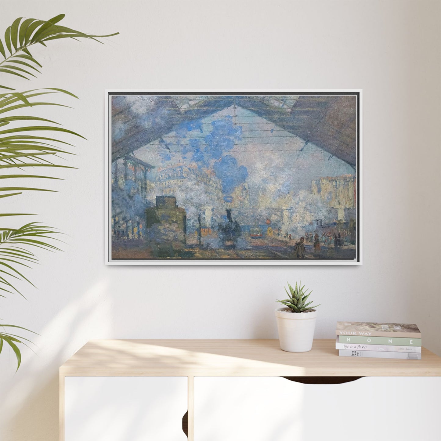 Monet, Claude - Le Gare Saint-Lazare (1877) - Matte Canvas, Framed