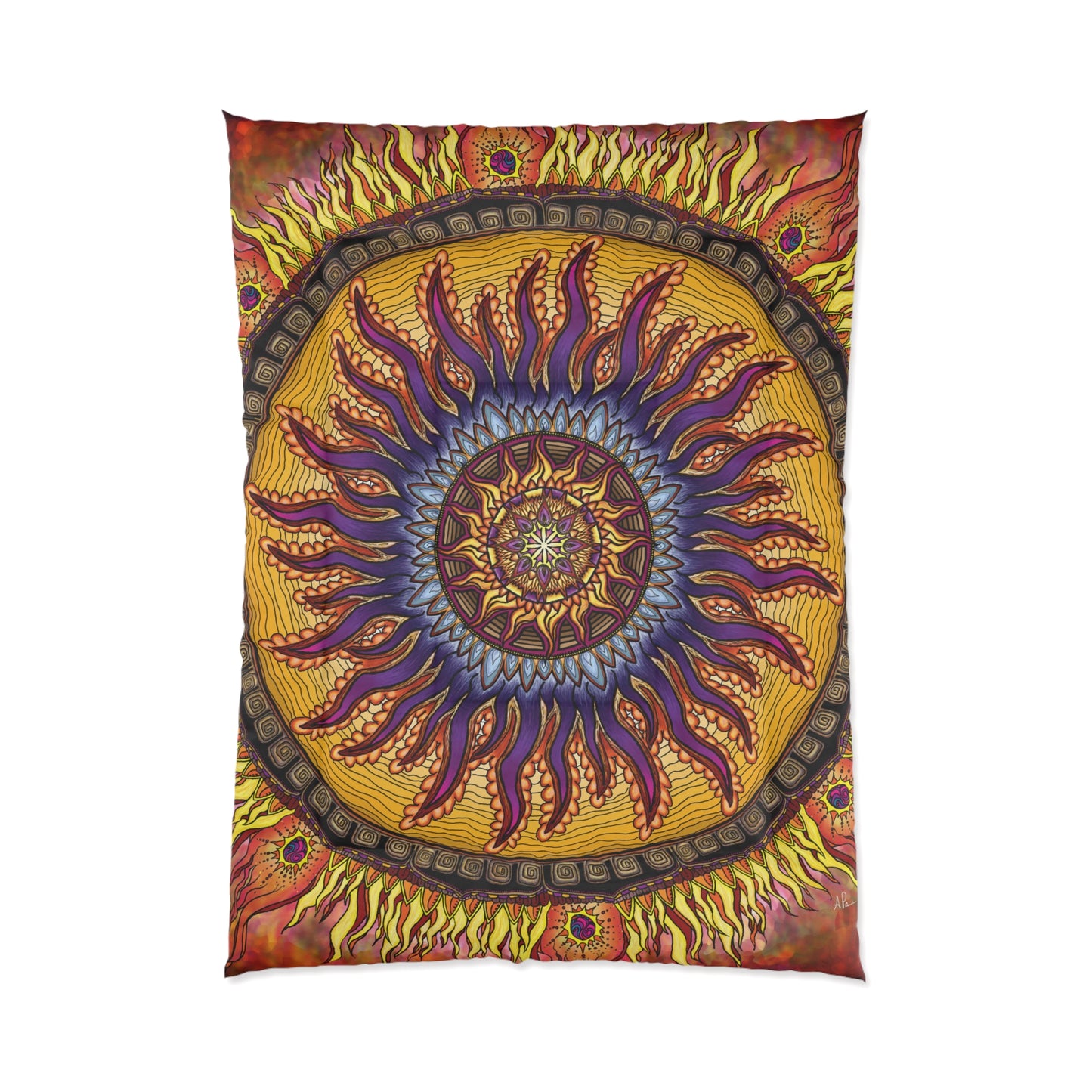 Solar Disc Mandala - Comforter
