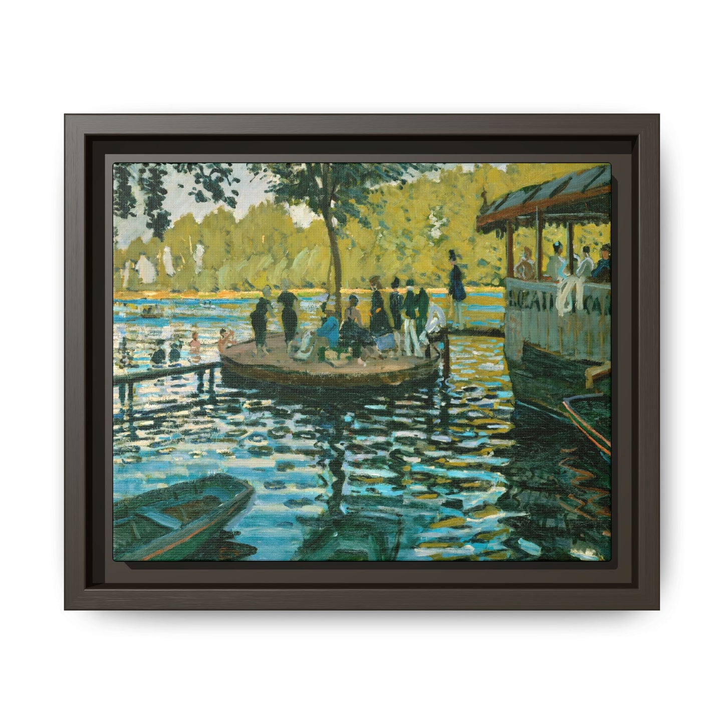 Monet, Claude - La Grenouillere (1869) - Matte Canvas, Framed