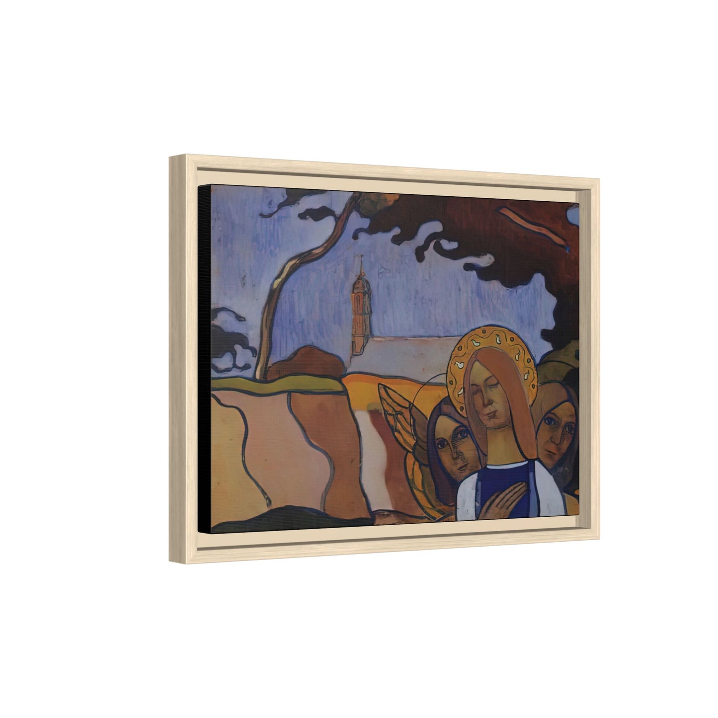 Filiger, Charles - Virgin and Two Angels (1895) - Matte Canvas, Framed