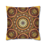 Lion Summer Mandala - Suede Square Pillowcase