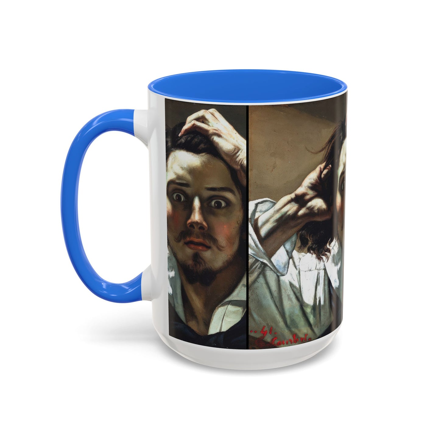 Courbet, Gustave - The Desperate Man (1843) - Colorful Accent Mugs