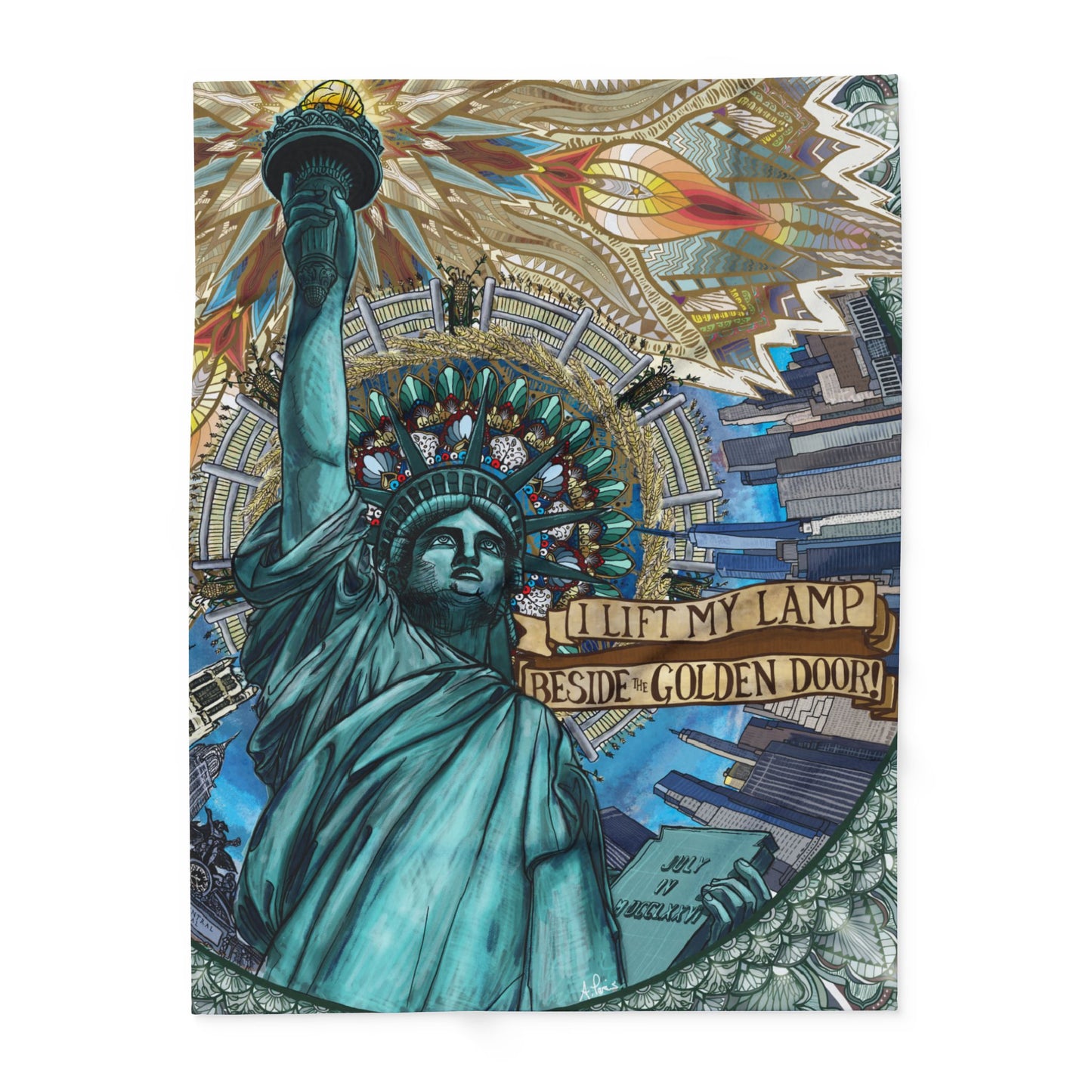 Liberty Mandala - Arctic Fleece Blanket