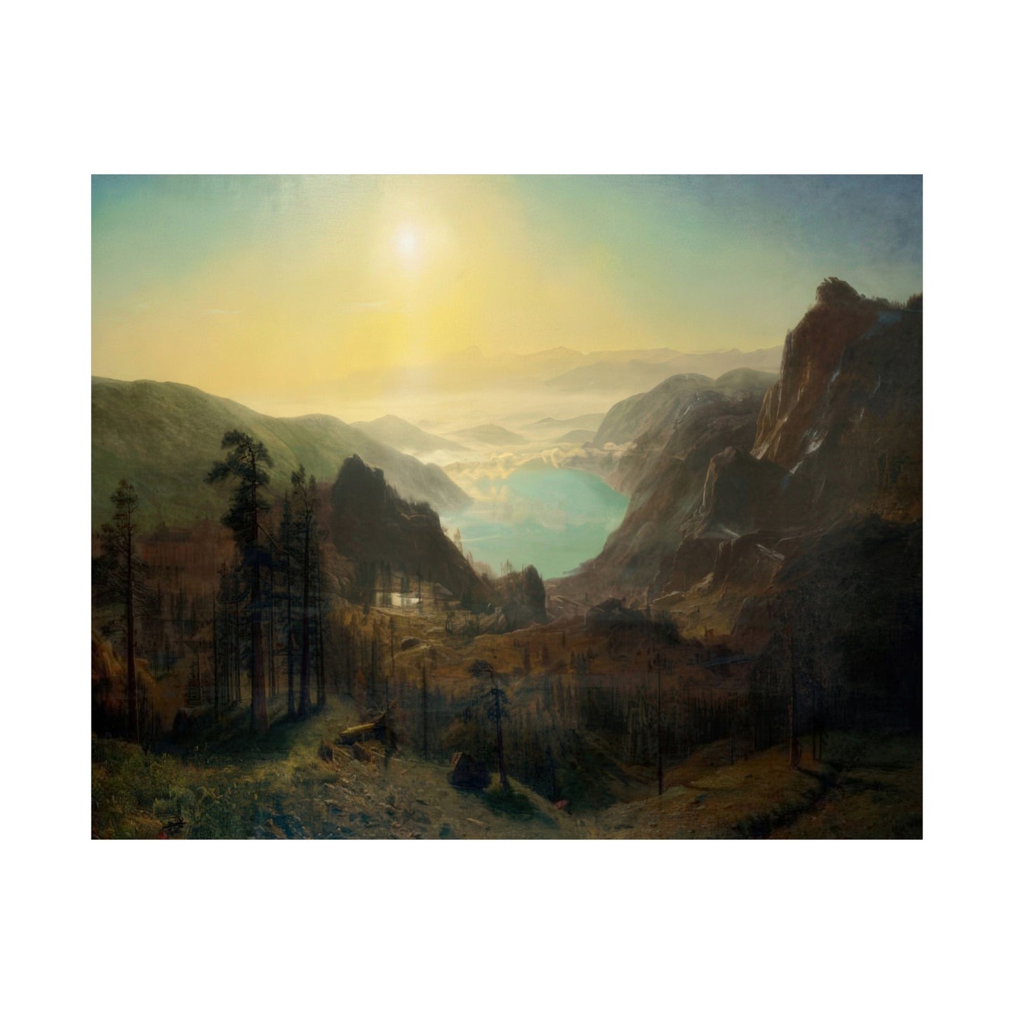 Bierstadt, Albert - Donner Lake from the Summit (1873) - Satin Posters