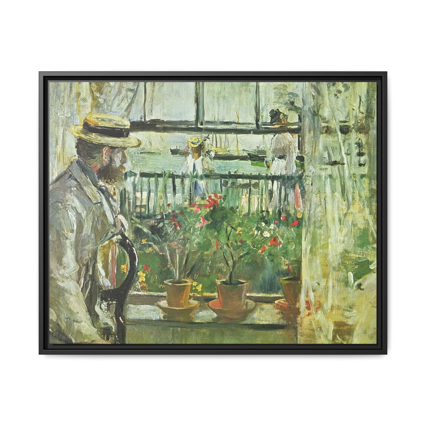 Morisot, Berthe - Eugene Manet on the Isle of Wight (1875) - Matte Canvas, Framed