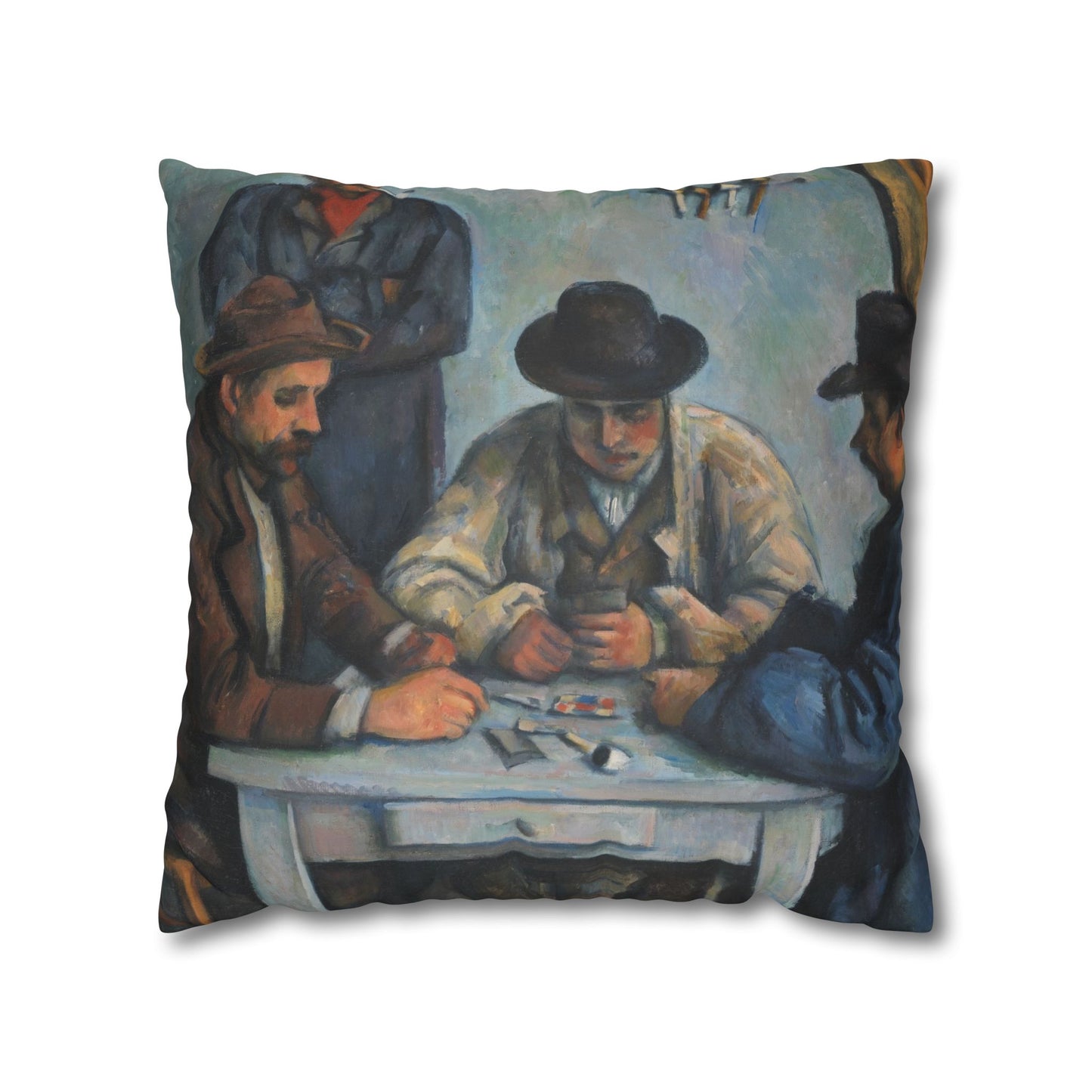 Cézanne, Paul - The Card Players (1892) - Faux Suede Square Pillowcase