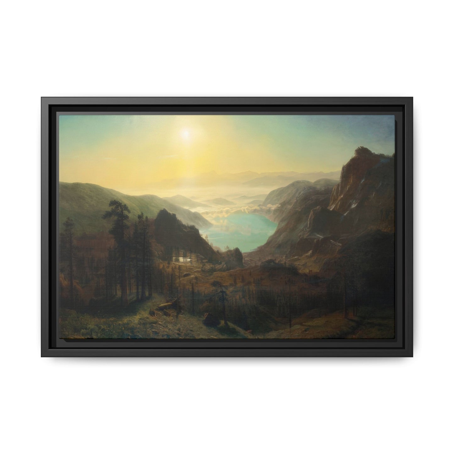 Bierstadt, Albert - Donner Lake from the Summit (1873) - Matte Canvas, Framed
