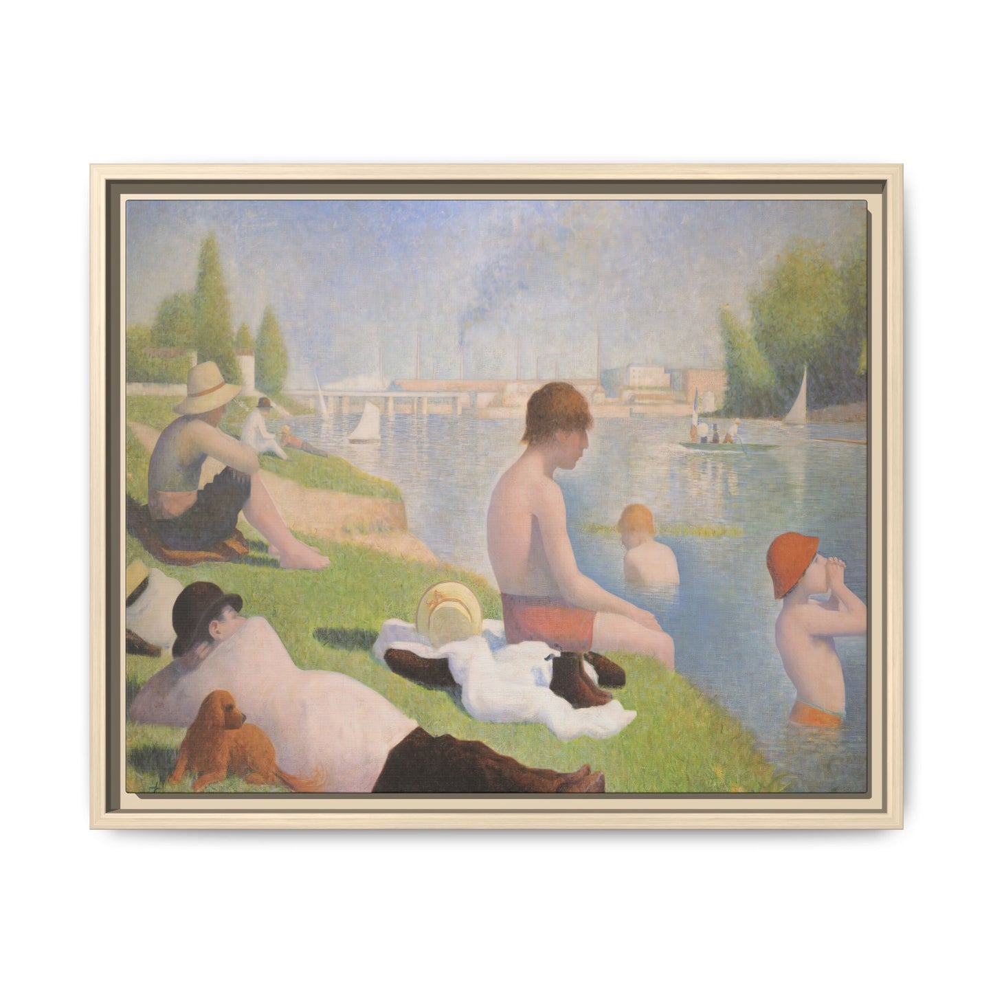 Seurat, Georges - Bathers at Asnières (1884) - Matte Canvas, Framed