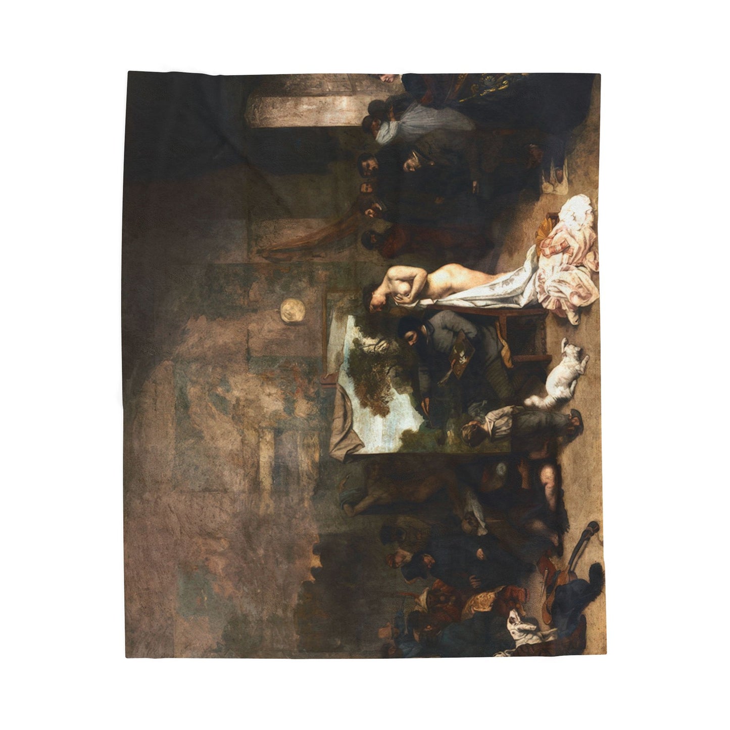 Courbet, Gustave - The Painter’s Studio (1855) - Velveteen Plush Blanket