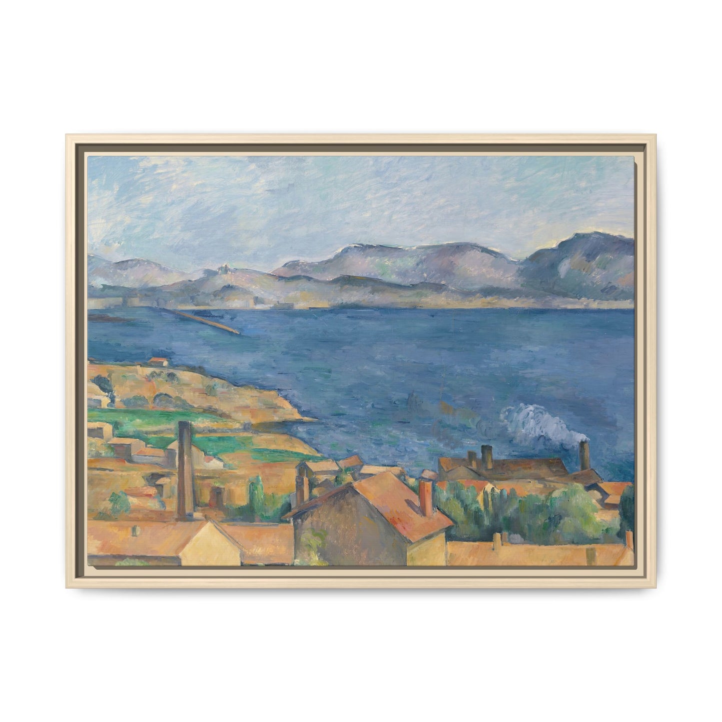 Cézanne, Paul - The Bay of Marseille, Seen from L'Estaque (1885) - Matte Canvas, Framed