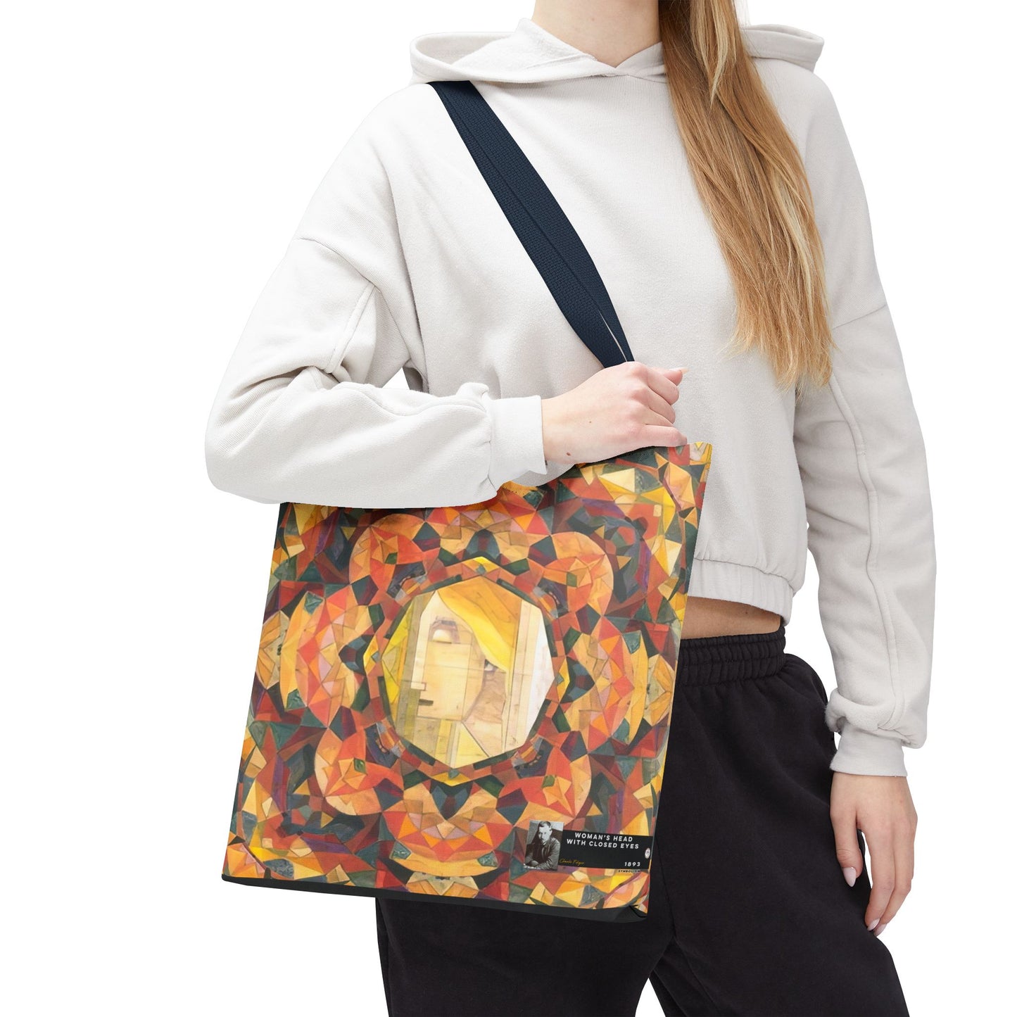 Filiger, Charles - Woman’s Head with Closed Eyes (1893) - Tote Bag