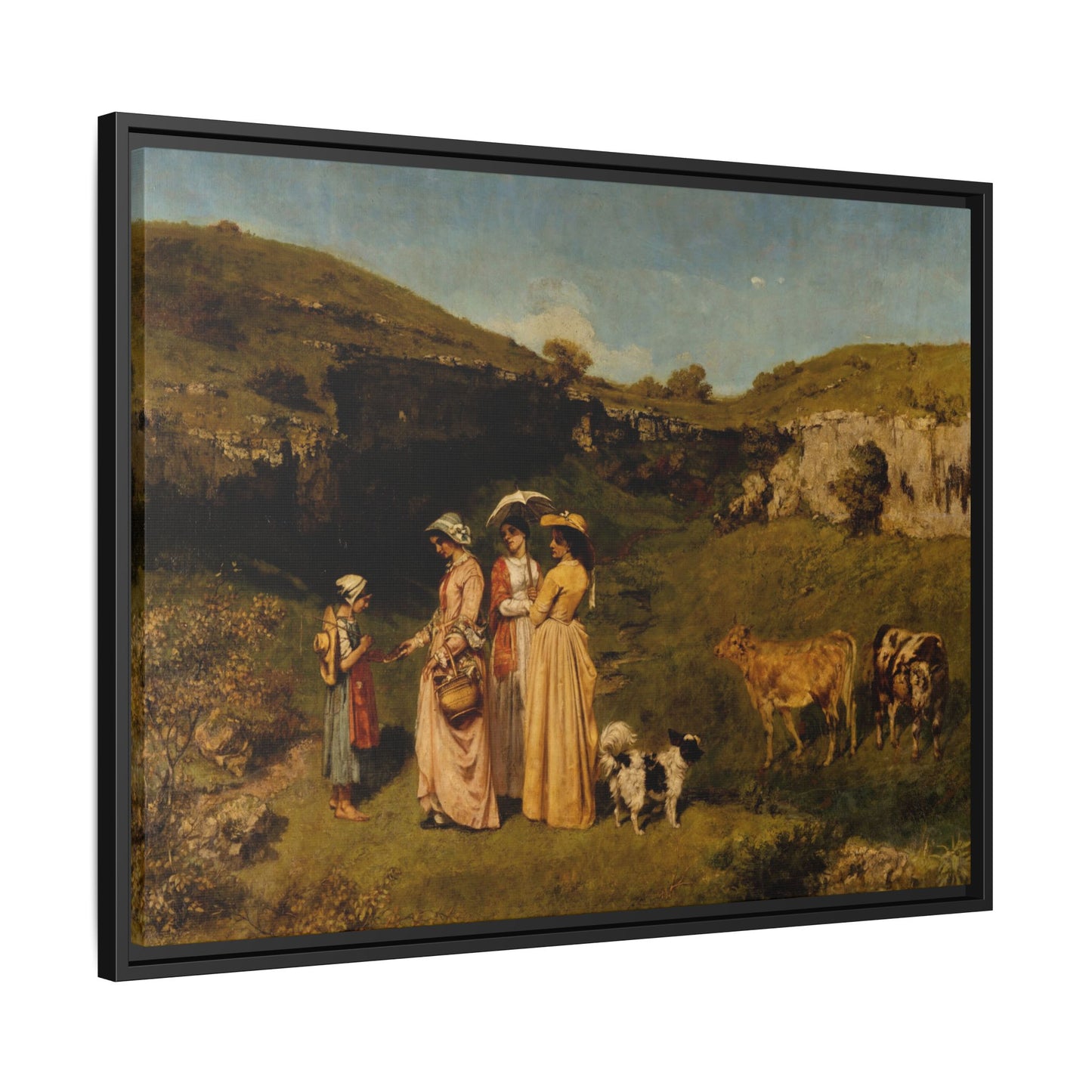 Courbet, Gustave - Young Ladies of the Village (1851) - Matte Canvas, Framed