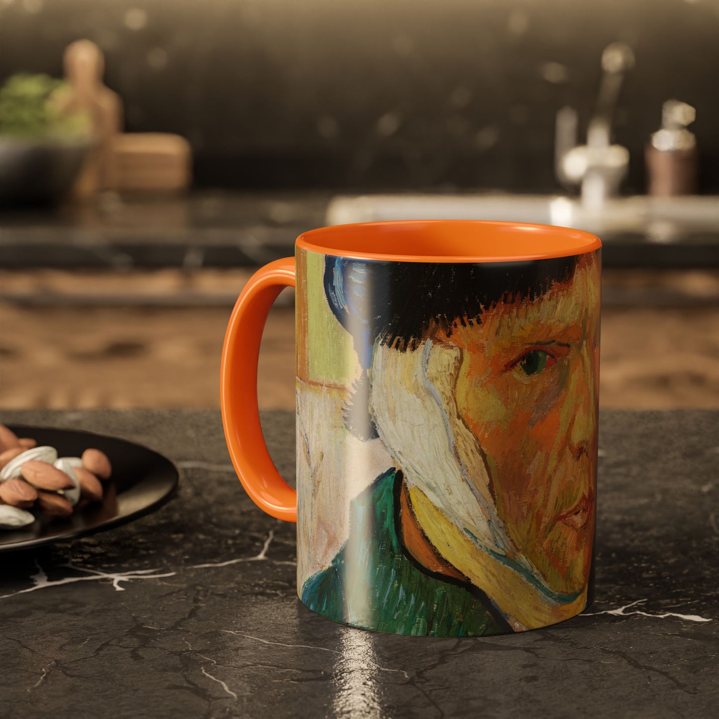 Van Gogh, Vincent - Self Portrait with Bandaged Ear (1889) - Colorful Accent Mugs