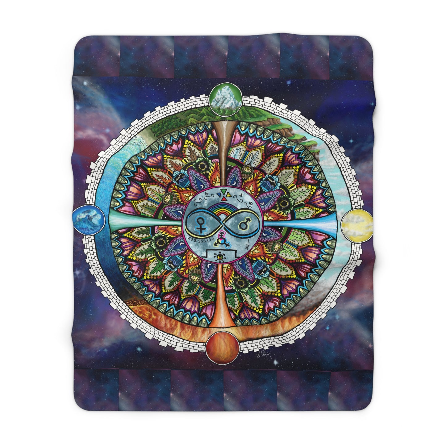 Lunar Rites Mandala - Sherpa Fleece Blanket