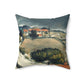 Cézanne, Paul - L’Estaque, Melting Snow (1870) - Suede Square Pillow