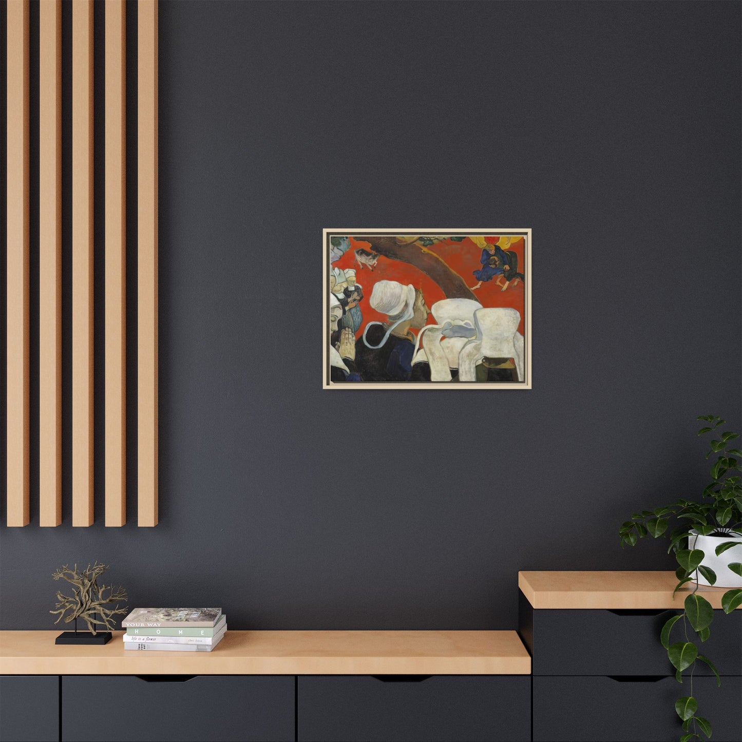 Gauguin, Paul - Vision of the Sermon (Jacob Wrestling with the Angel) (1888) - Matte Canvas, Framed