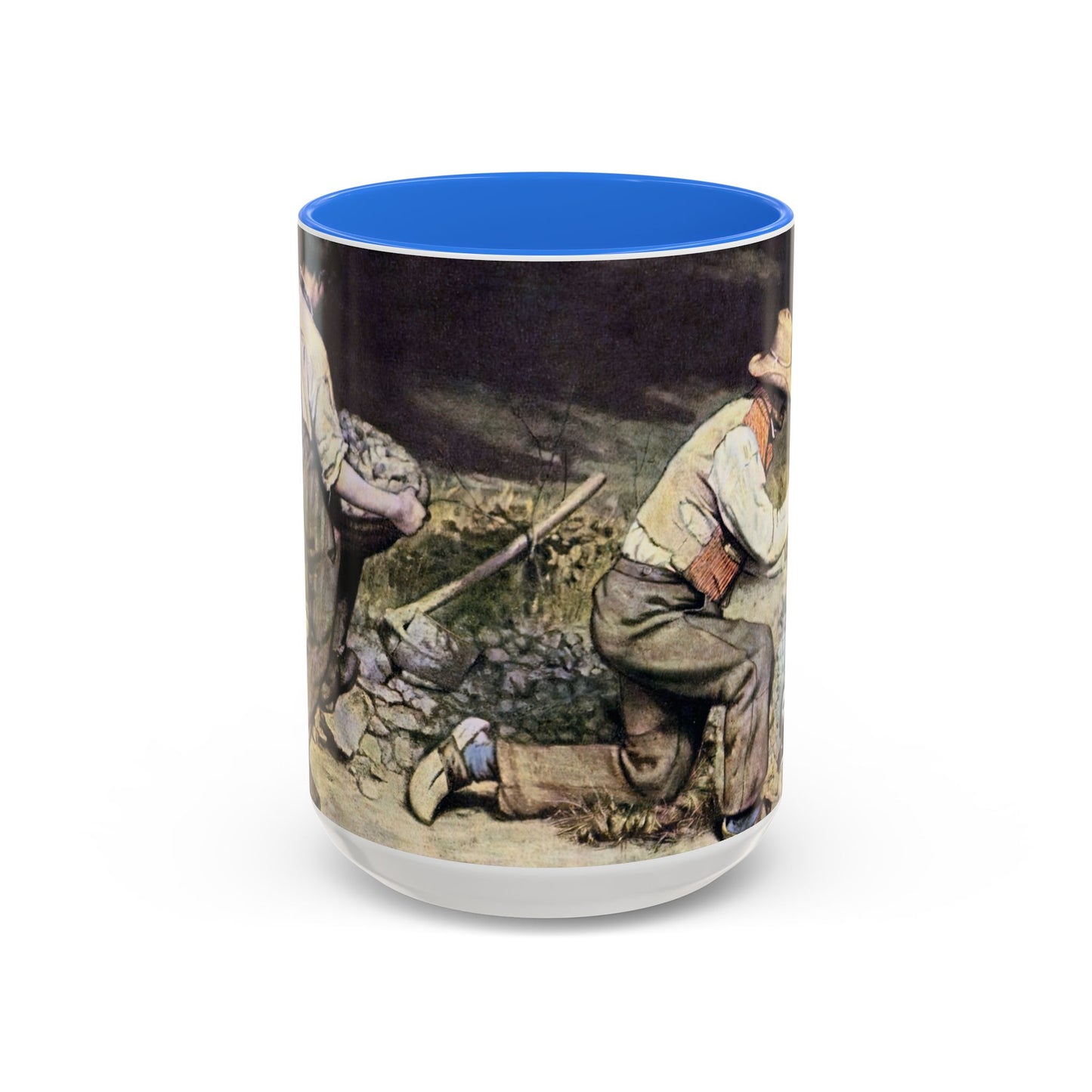 Courbet, Gustave - The Stone Breakers (1850) - Colorful Accent Mugs
