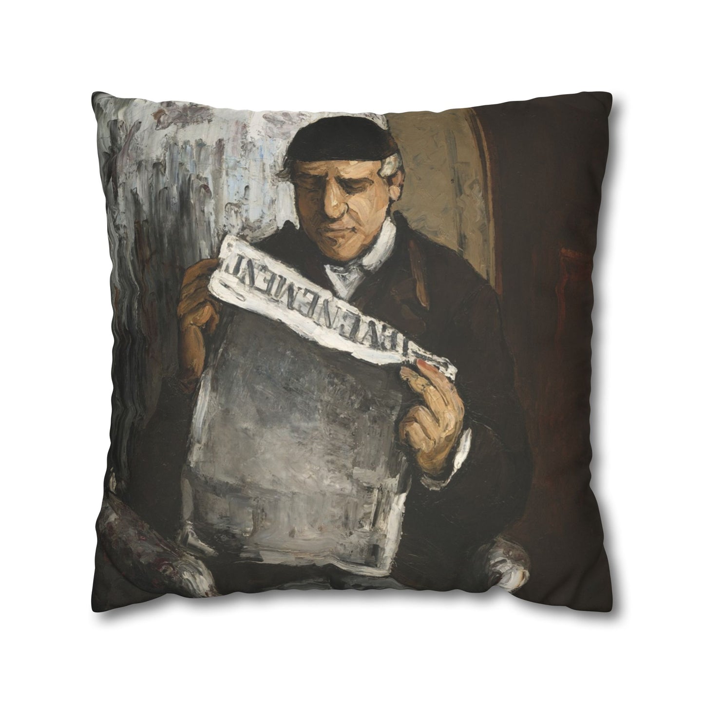 Cézanne, Paul - The Artist’s Father (1866) - Suede Square Pillowcase