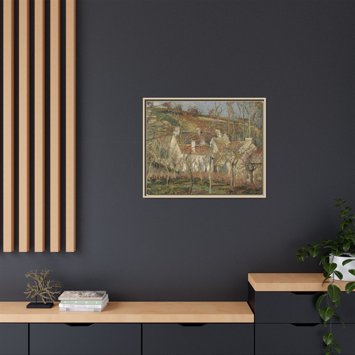 Pissarro, Camille - Red Roofs, Corner of a Village in Winter (1877) - Matte Canvas, Framed