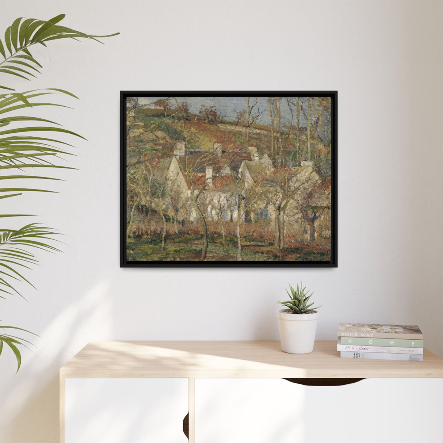 Pissarro, Camille - Red Roofs, Corner of a Village in Winter (1877) - Matte Canvas, Framed