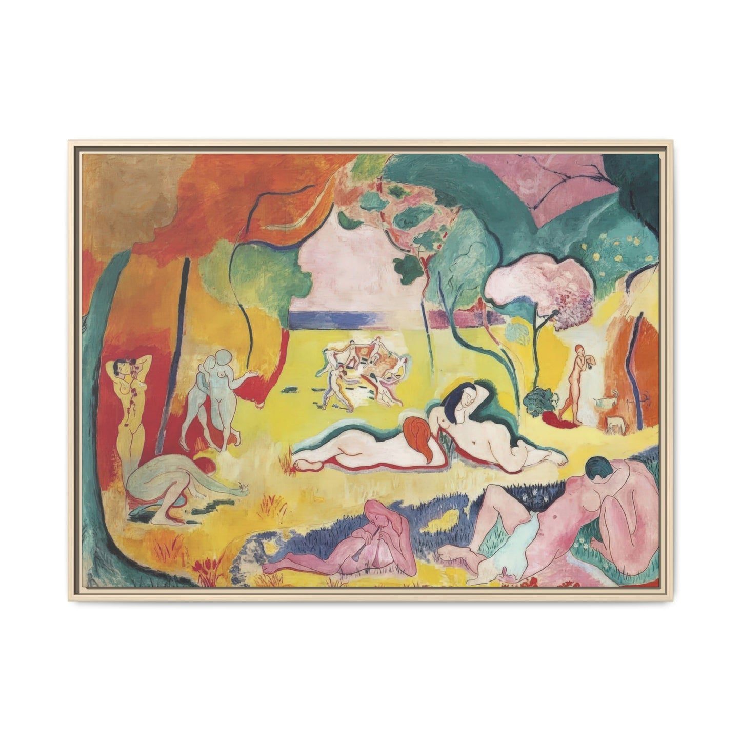 Matisse, Henri - The Joy of Life (1905) - Matte Canvas, Framed