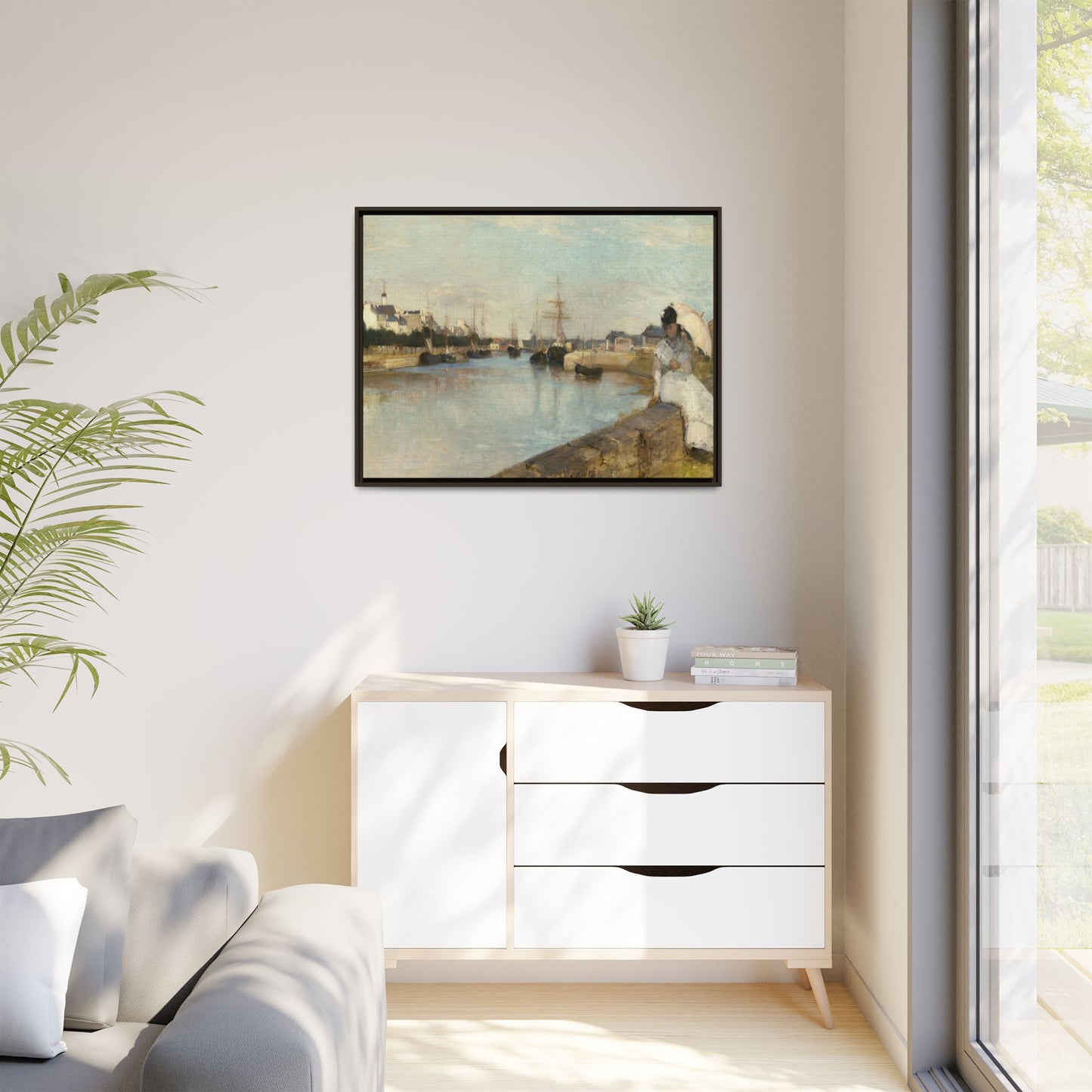 Morisot, Berthe - The Harbor at Lorient (1869) - Matte Canvas, Framed