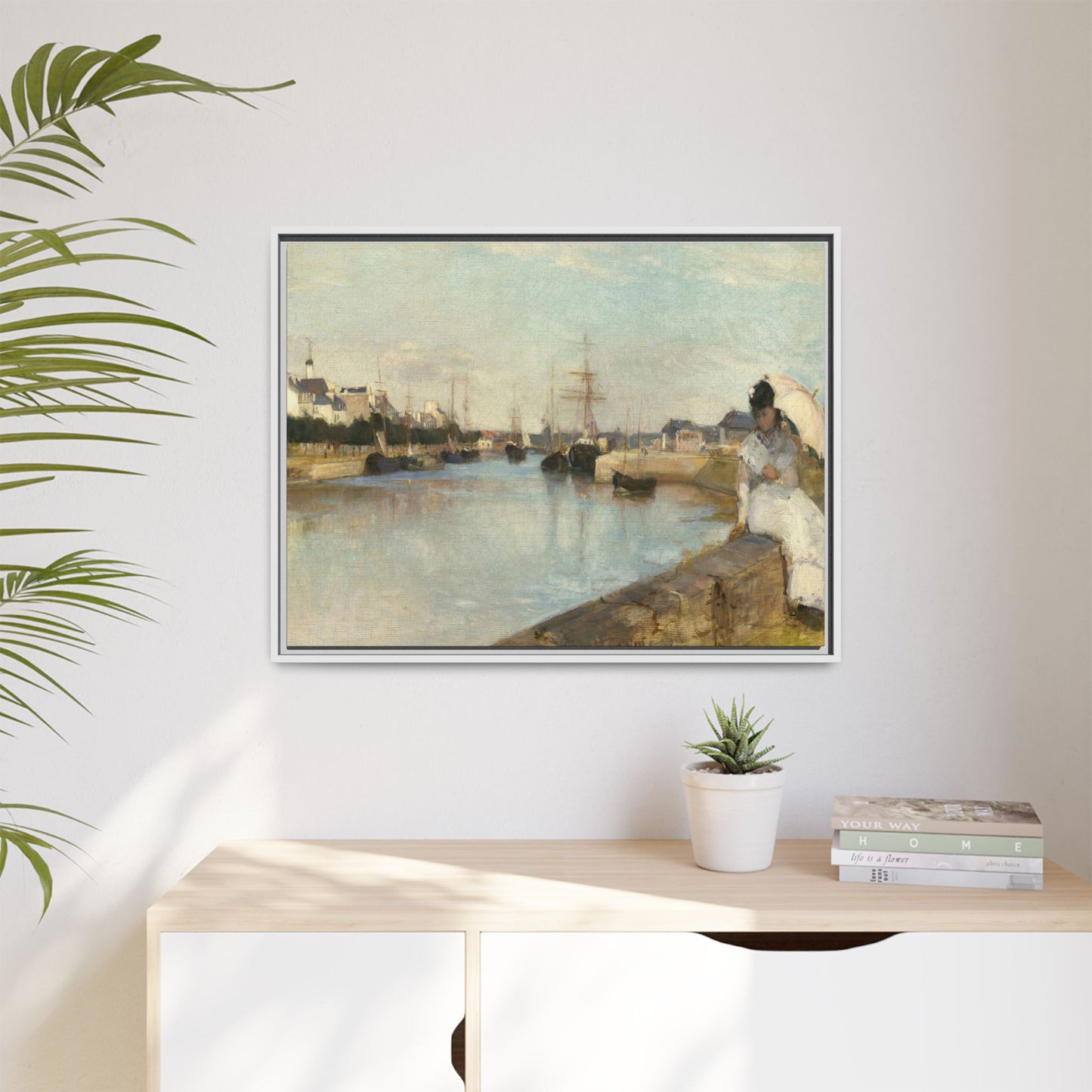 Morisot, Berthe - The Harbor at Lorient (1869) - Matte Canvas, Framed
