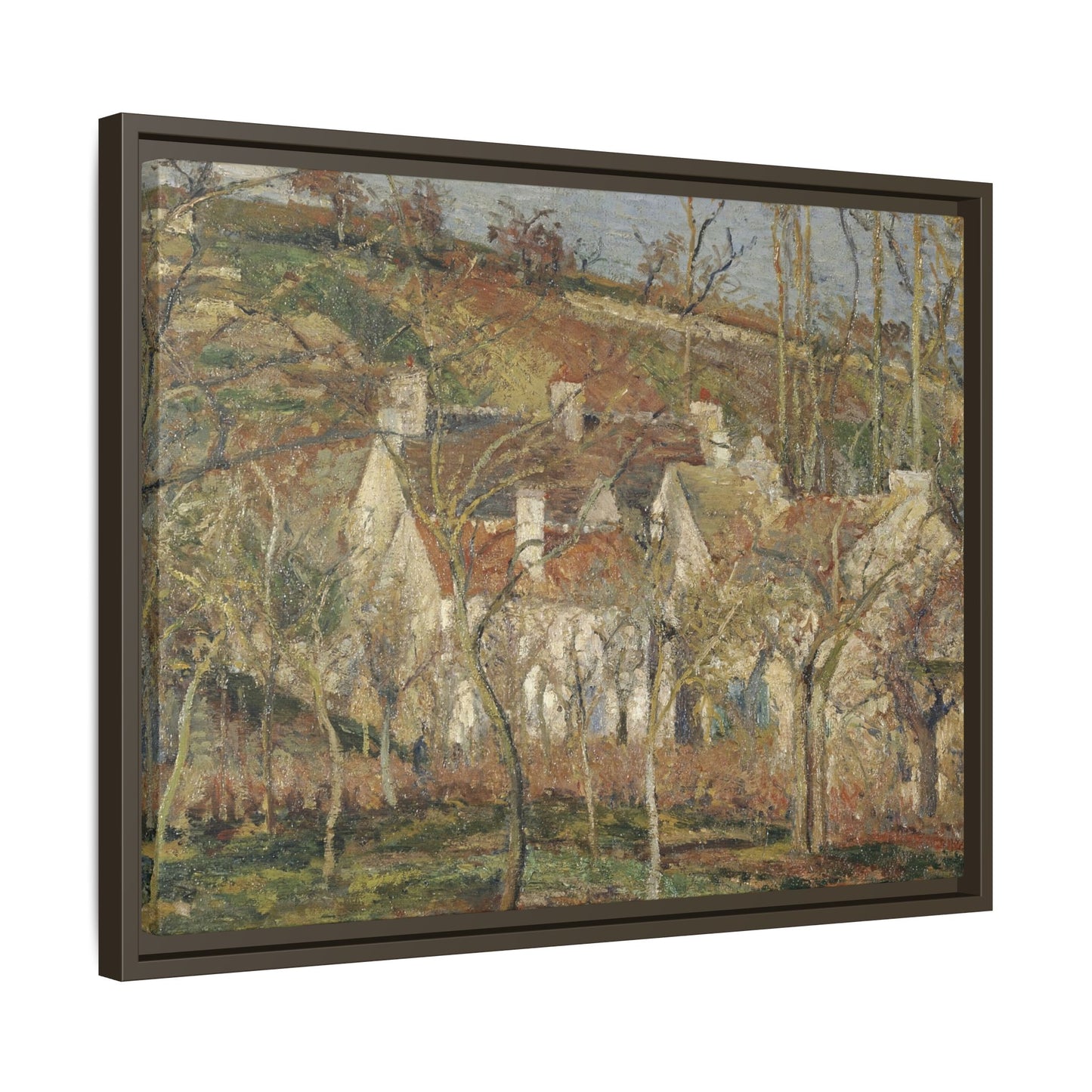 Pissarro, Camille - Red Roofs, Corner of a Village in Winter (1877) - Matte Canvas, Framed