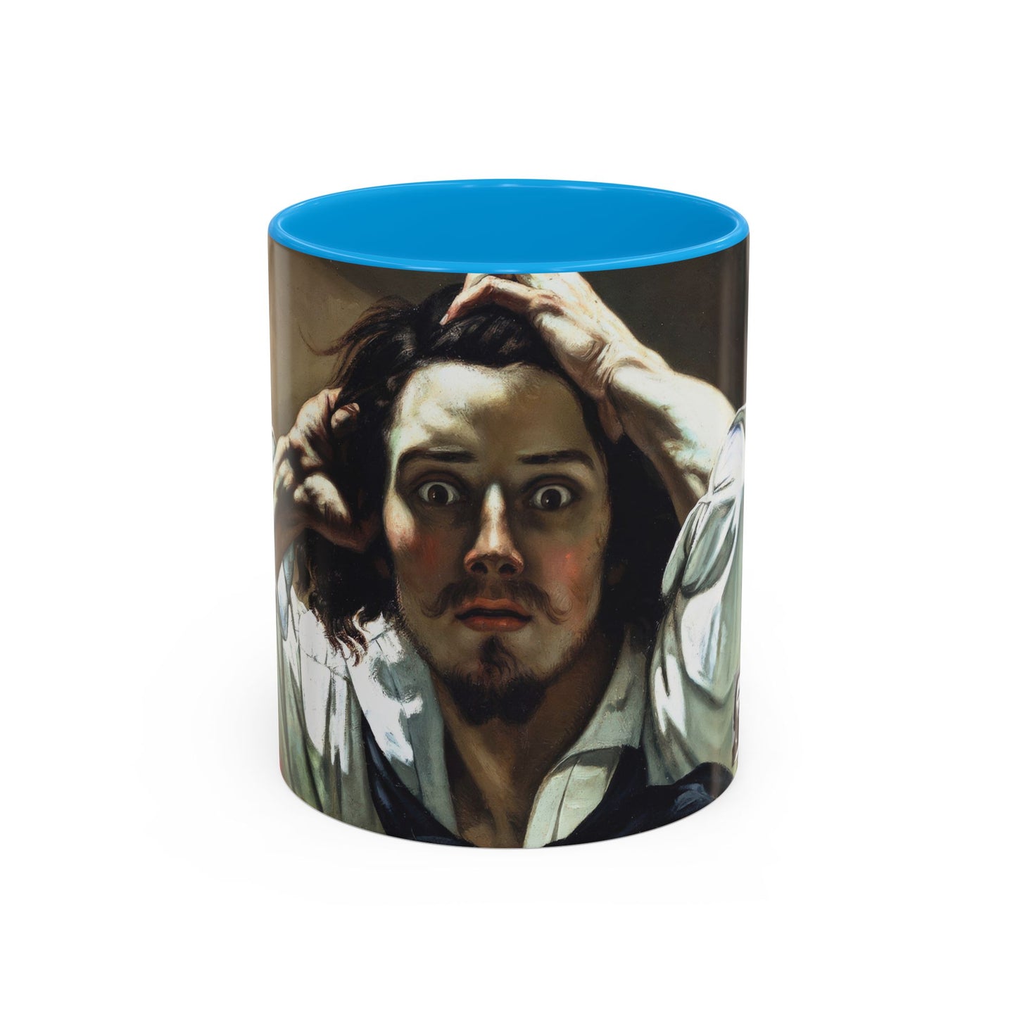 Courbet, Gustave - The Desperate Man (1843) - Colorful Accent Mugs