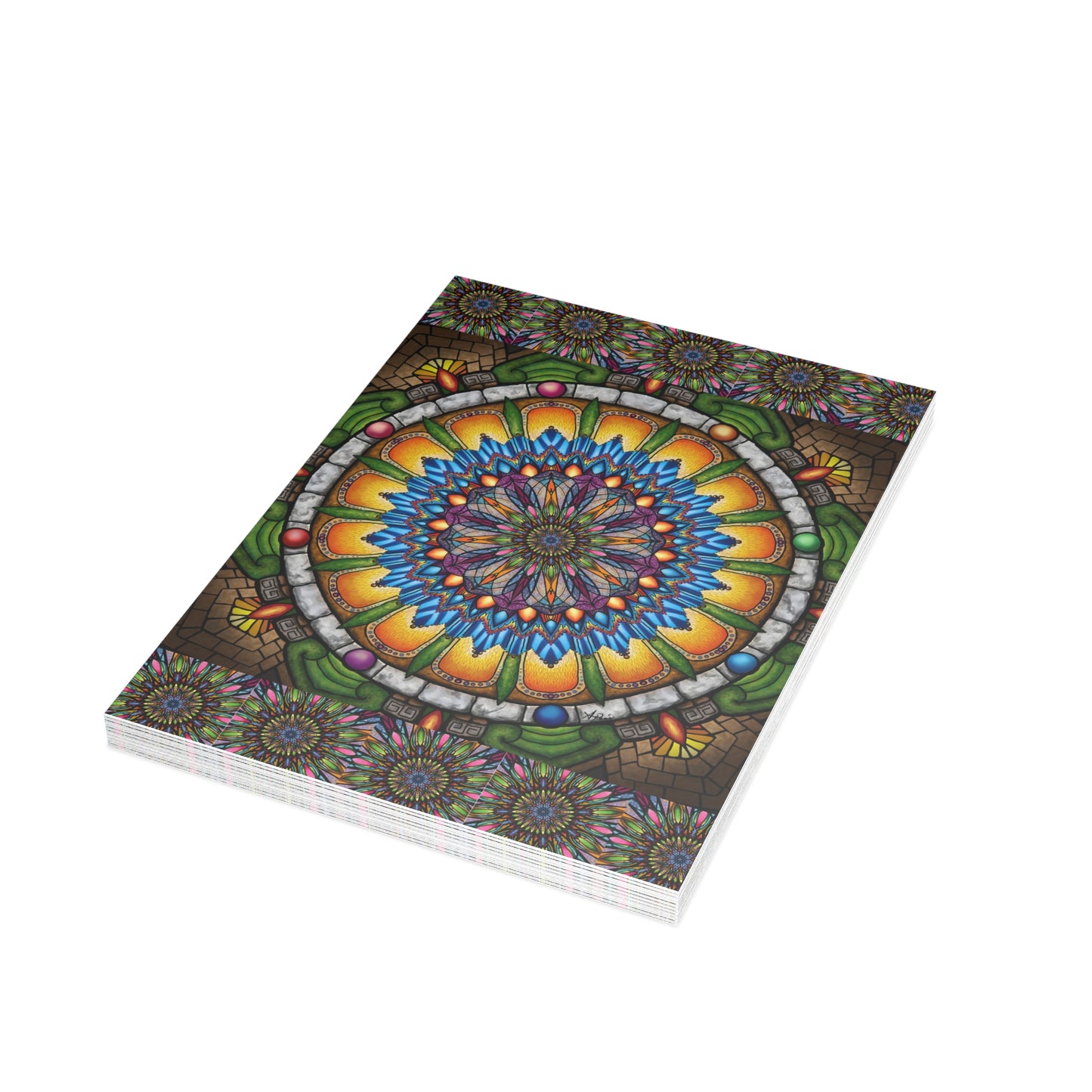 Pacio, Adam - Emerald Arrows Mandala - Postcard Bundles with Envelopes Included