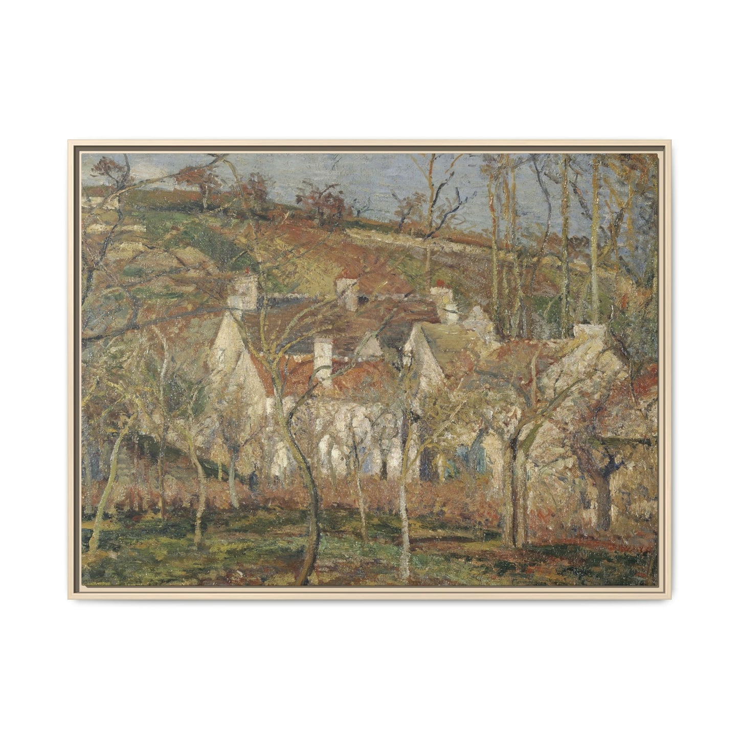 Pissarro, Camille - Red Roofs, Corner of a Village in Winter (1877) - Matte Canvas, Framed