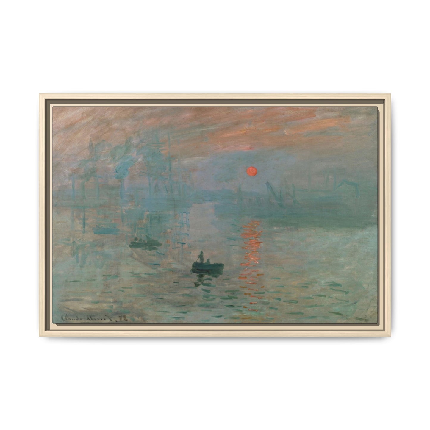 Monet, Claude - Impression, Sunrise (1872) - Matte Canvas, Framed