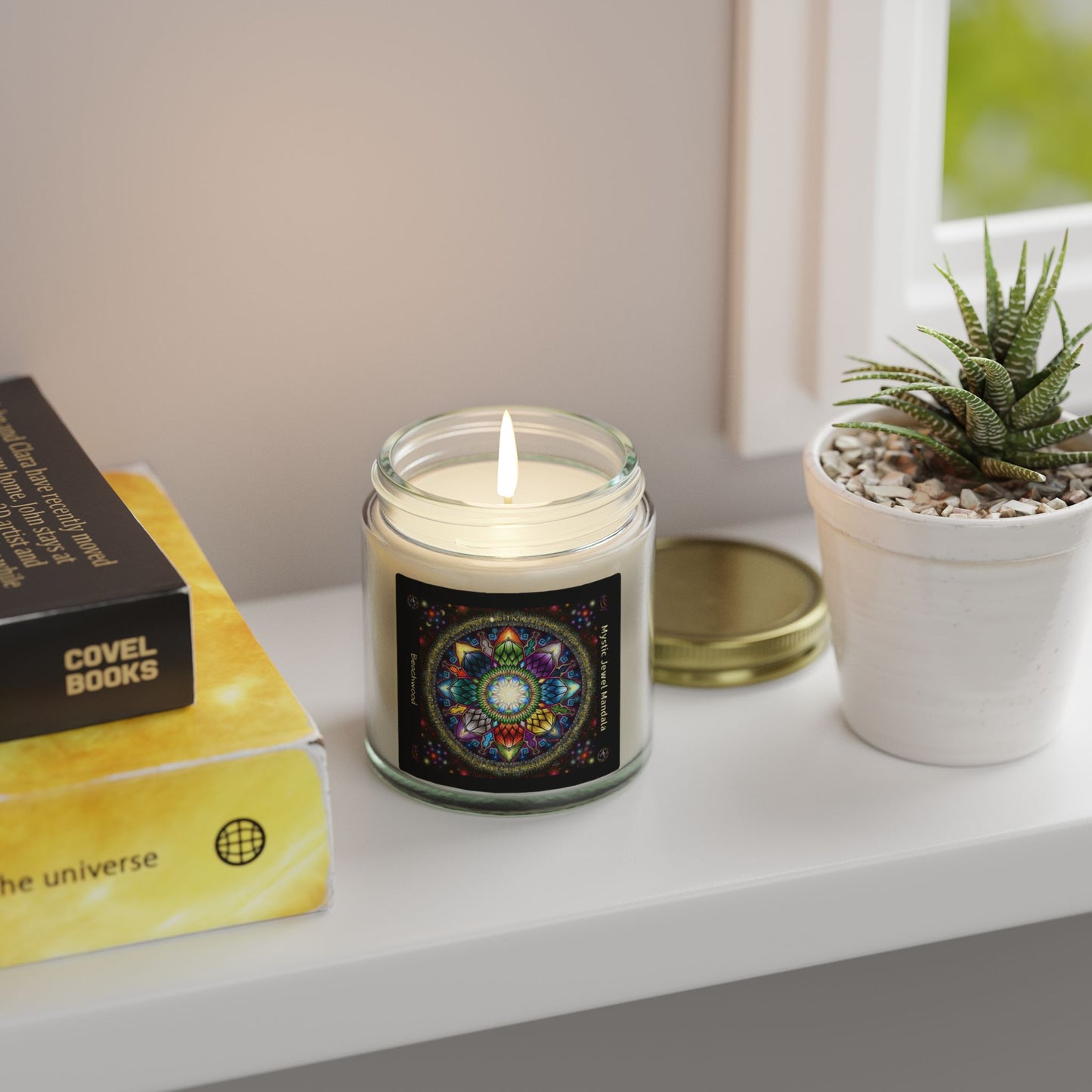 Mystic Jewel Mandala Scented Candle - Beachwood (4oz, 9oz)
